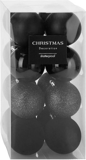 Set 16 Schwarze Kugel Ornament