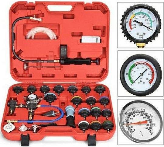 Cooling System Leak Tester Set 27 Pieces Automobile Water Tank Pressure Gauge