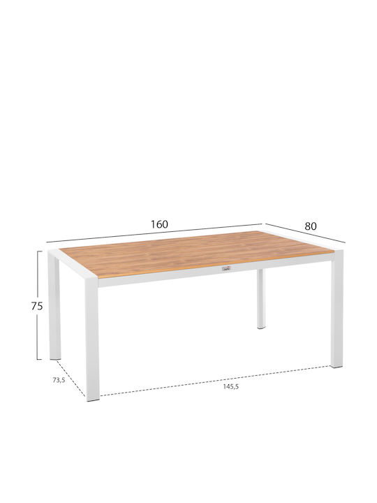Set de Masă pentru Exterior Hilliard 5 Piese Alb