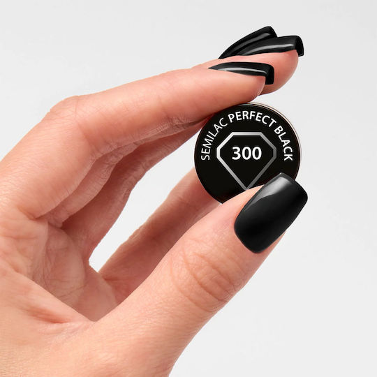 Semilac Hybrid Gel Nagellack 300 Perfektes Schwarz 7ml