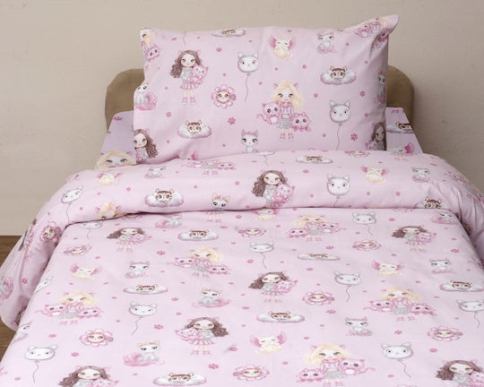 Viopros Bed Sheets Set for Single Bed with Rubber Hugger 100x200+25cm Rubber Hugger 3 Pieces