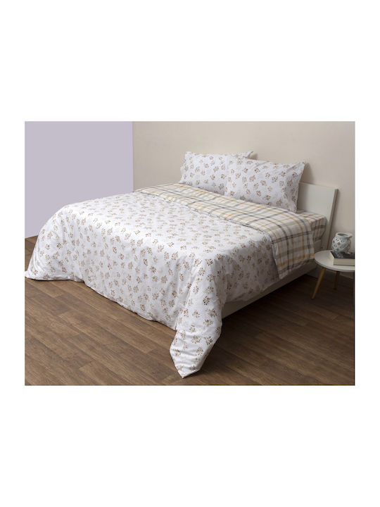 Viopros Anthi Single Bed Sheets Set With Rubber Hugger 100x200+25cm Anthi (3 Pieces)