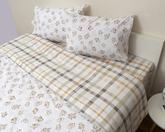 Viopros Anthi Single Bed Sheets Set With Rubber Hugger 100x200+25cm Anthi (3 Pieces)