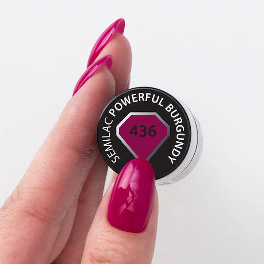 Semilac Полутраен Лак за Нокти 436 Powerful Burgundy 7ml