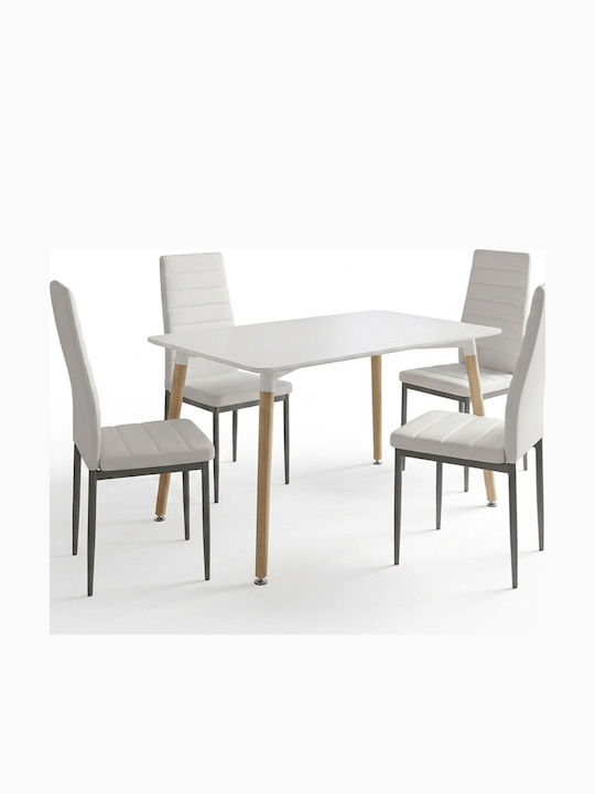 Pakketo Esszimmermöbel-Set Parker Mit 4 Stücken 120x80cm
