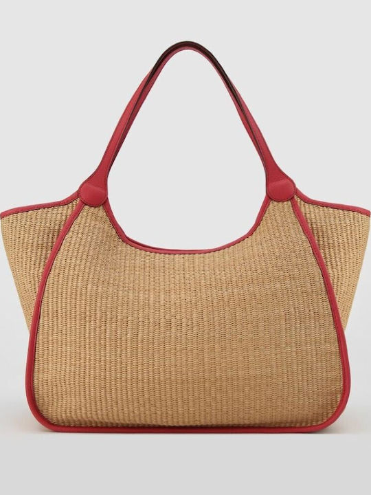 Leather Women's Shoulder Bag Beige