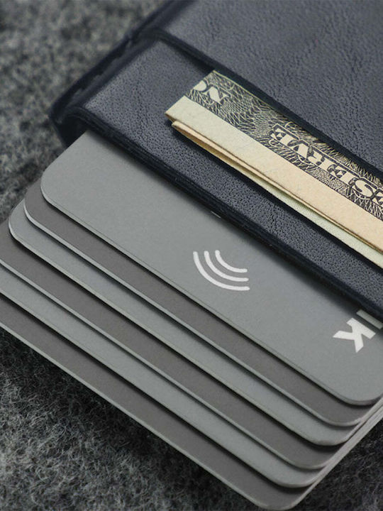 Мъжки кожен портфейл с RFID Син