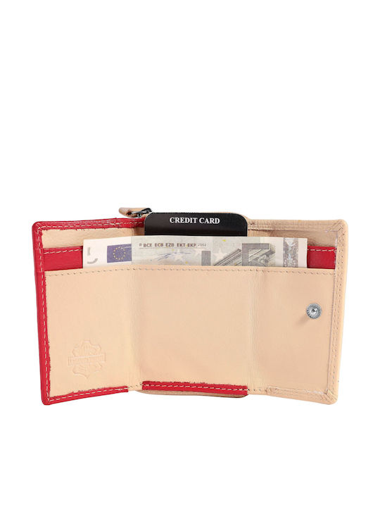 Kleines Leder Damenbrieftasche mit RFID Rot