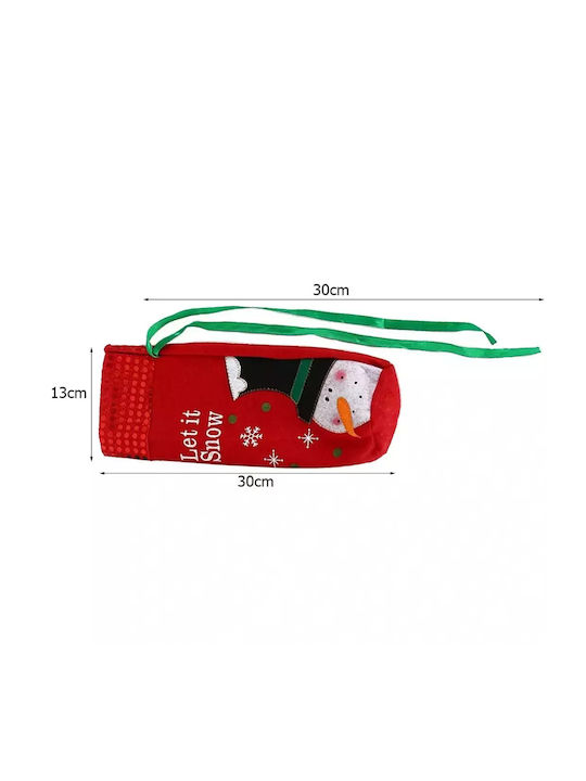 Verk Group Weihnachtliche Flasche Stoff Schneemänner 30x13cm