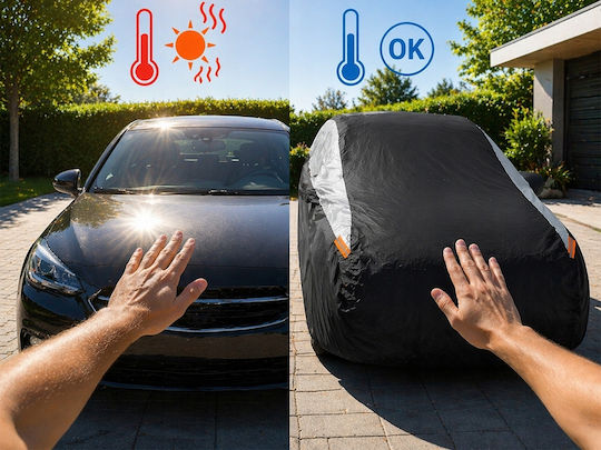 Verk Group Wasserdichte Autoabdeckung Für Alle Wetter Schwarz Grau Größe L