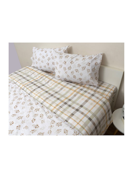 Viopros Set Single Quilt 160x240cm Anthi White 2pcs