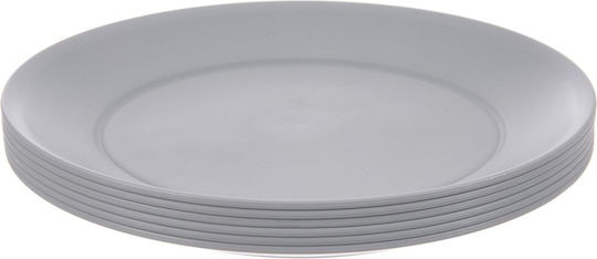 Orion Sandy Πιάτο Ρηχό Πλαστικό Γκρι με Διάμετρο 23.5cm 6τμχ