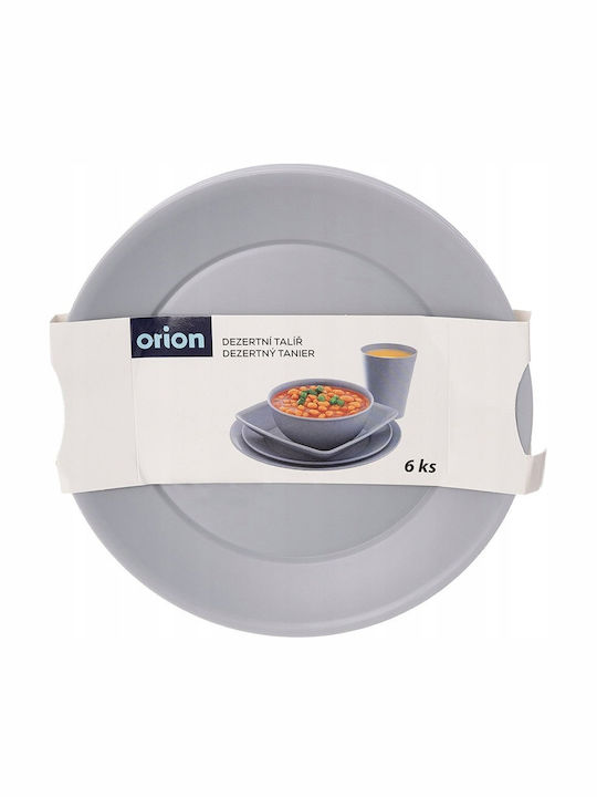 Luminarc Sandy Desert Serving Plate Plastic Grey with Diameter 20.5cm 6 Pieces