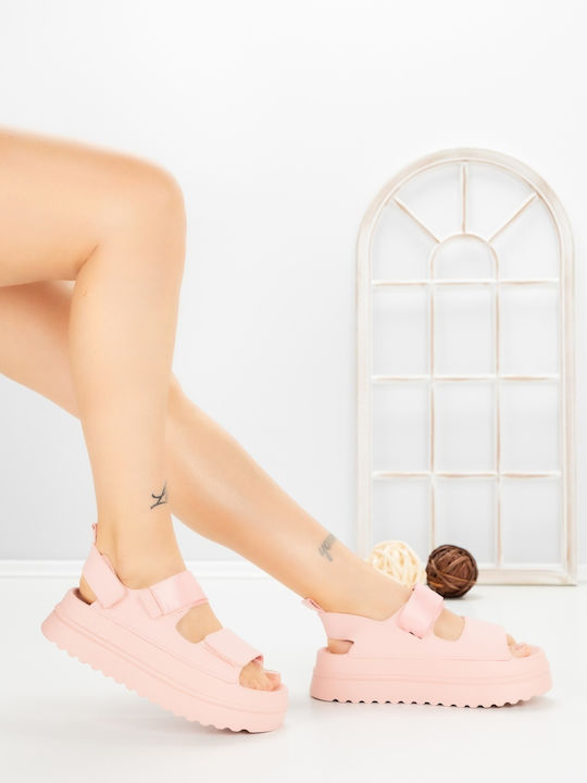 Sandale Casual Damă Flatforme Roz