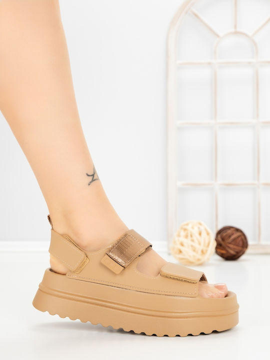 Sandale Casual Damă Flatforme Kaki
