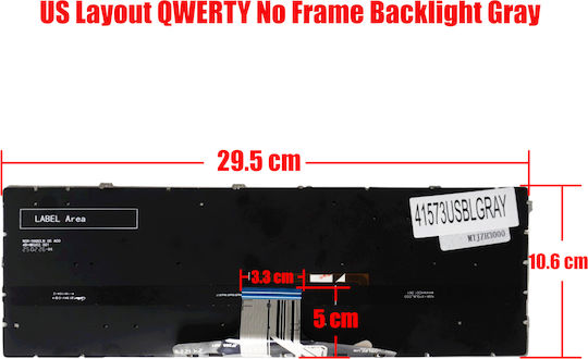 Лаптоп Клавиатура Keyboard Hp Envy X360 2-in-1 14-es 14-es0 14-es0013dx 14-es1013dx 14-es0033dx 15-es0002nn 14-es0xxx 15-es0097nr N41026-001 US Без Рамка Задно Осветяване Сив Код.41573usblgray