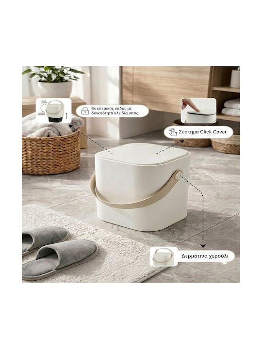 Femmit Waste Bin Handle Inner Bucket 8 L Kitchen & Bathroom White