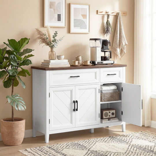 Floor Cabinet White 110x35x80.5cm