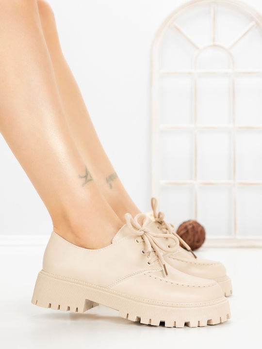 Women's Oxfords in Beige Colour