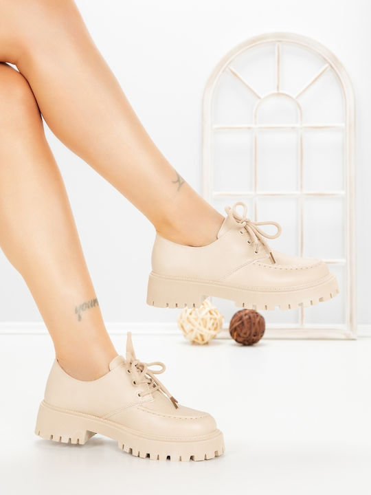 Women's Oxfords in Beige Colour