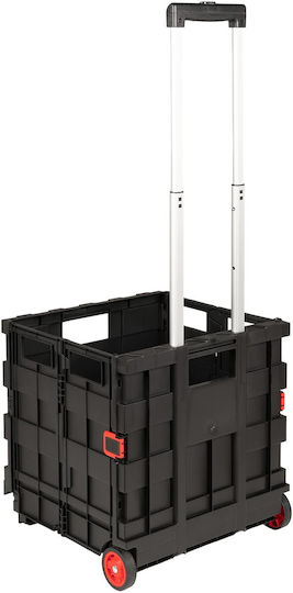 Kunststoff Einkaufswagen Klappbar Schwarz 35x39x92cm
