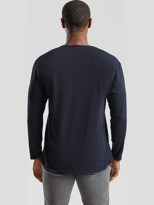 Fruit of the Loom Iconic Унисекс Рекламен T-shirt Дълъг Ръкав Deep Navy