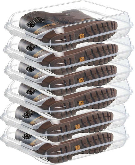 Storage Box Boots Transparent Stackable Ventilated Plastic Organizer Wardrobe Shoe Storage Travel Dust & Odor Protection 37 X 30 X 14 Cm