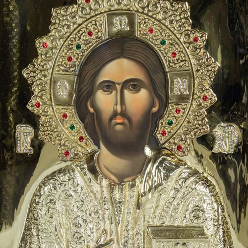 Christ And Virgin Mary Wooden Diptych Icon Gold Background 35 X 52 Cm