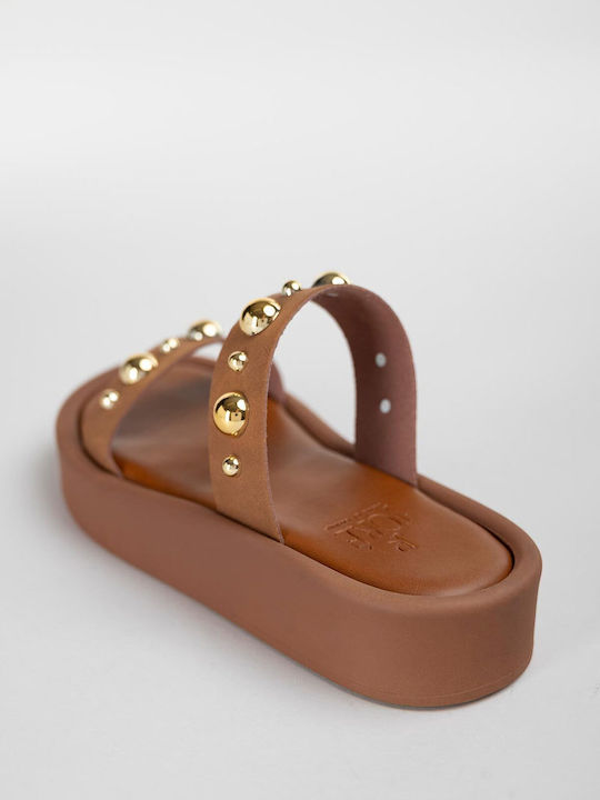 Women's Flat Sandals Tabac Brown