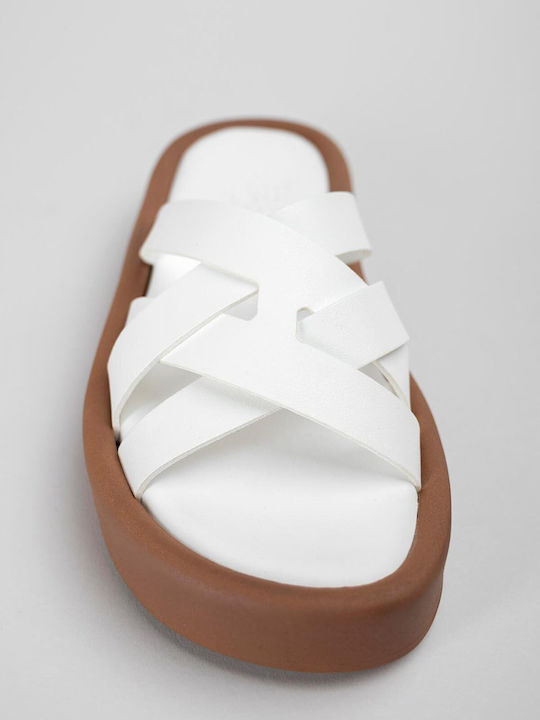 Women's Flat Sandals Flatforms White