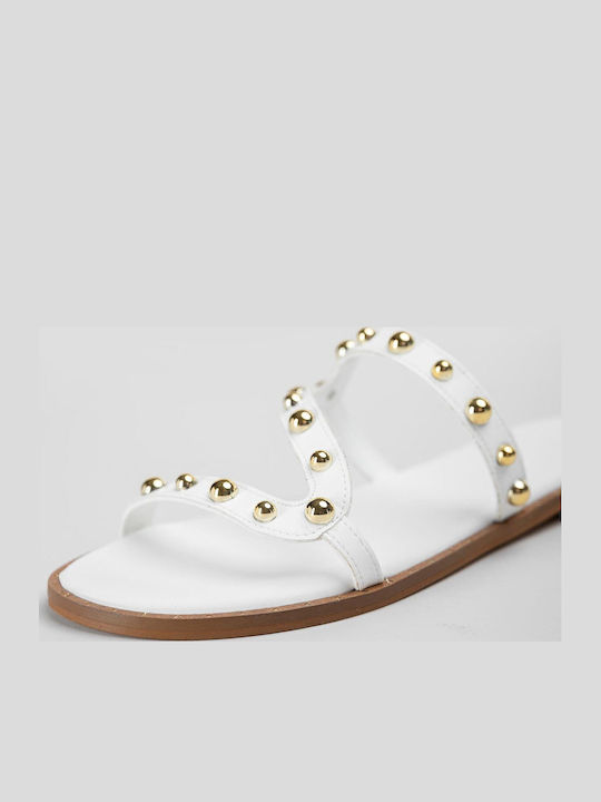 Women's White Flat Sandals