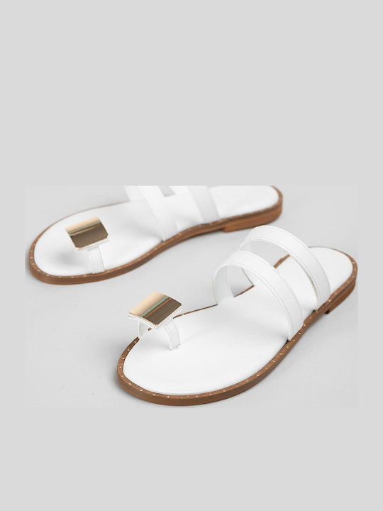Women's White Flat Sandals