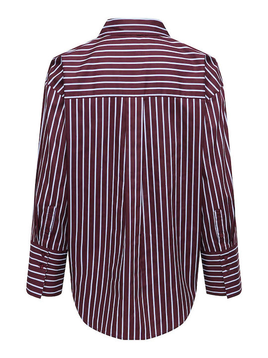Long Sleeve Women's Shirt Burgundy