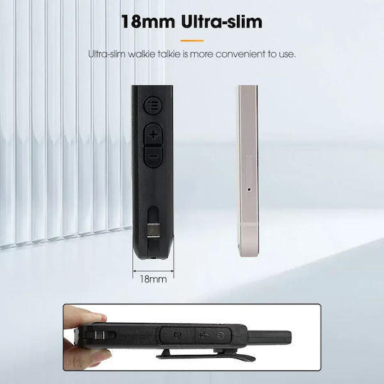 Retevis Rb639p Mini Walkie Talkie Pmr446 Usb-c și Bluetooth Set Căști 2 Bucăți