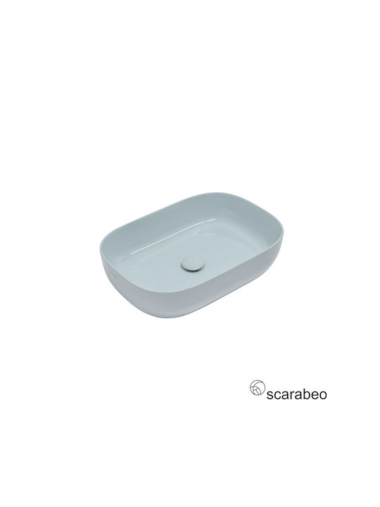 Scarabeo Aufgesetztes Waschbecken Porzellan 56x39cm Glossy