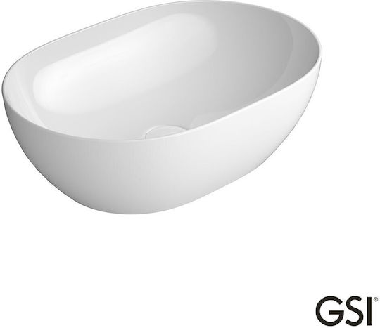 GSI Pura Επικαθήμενος Νιπτήρας Πορσελάνης 50x35x12cm White
