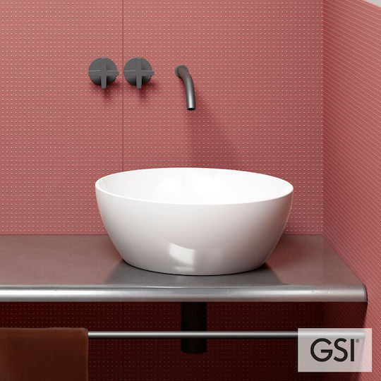 GSI Pura Επικαθήμενος Νιπτήρας Πορσελάνης 42x42cm White