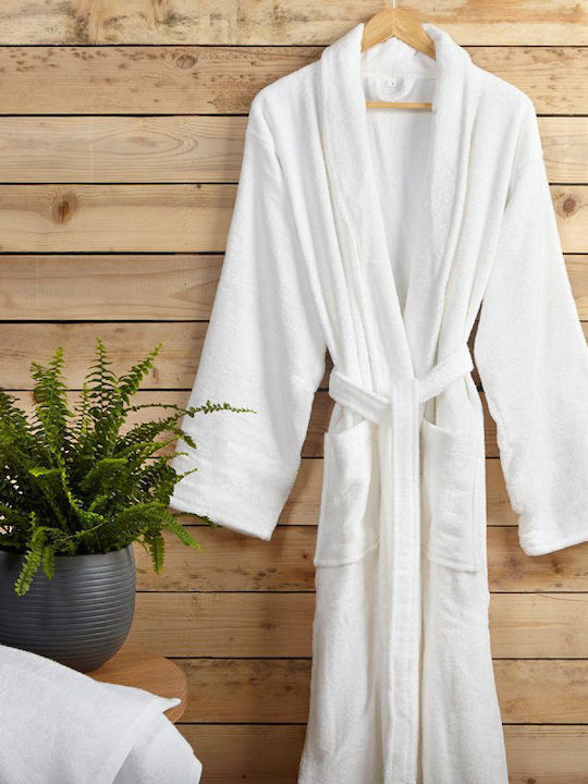 Aigaion Νua Cotton Bathrobe with Hood White 320gr/m²