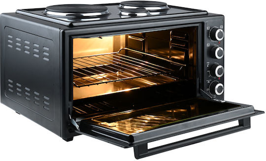 Estia Mastercook Compact Electric Countertop Oven 48lt with 3 Hotplates Black