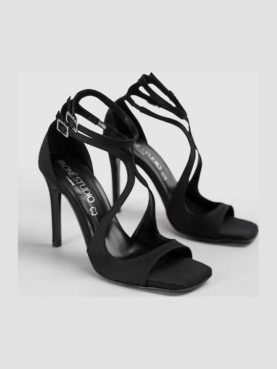Fabric Black Sandals