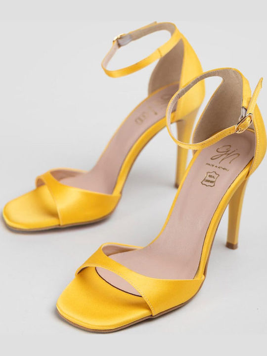 Sandale Elegante Damă Galbene Din Material
