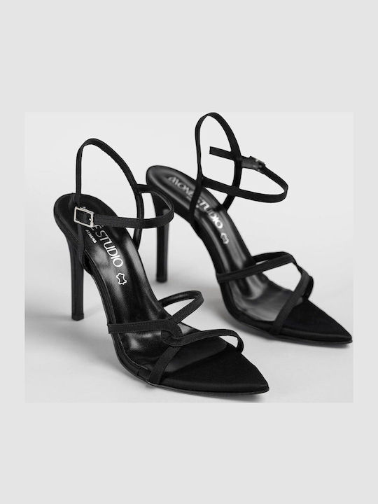 Fabric Black Sandals