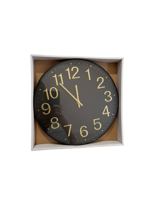 Wall Clock Plastic Black 30x3.5cm
