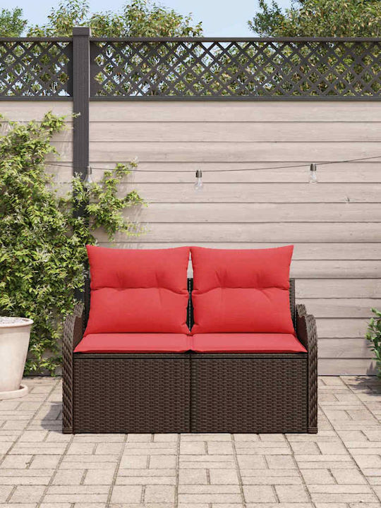 Two-Seater Outdoor Rattan Sofa With Cushions