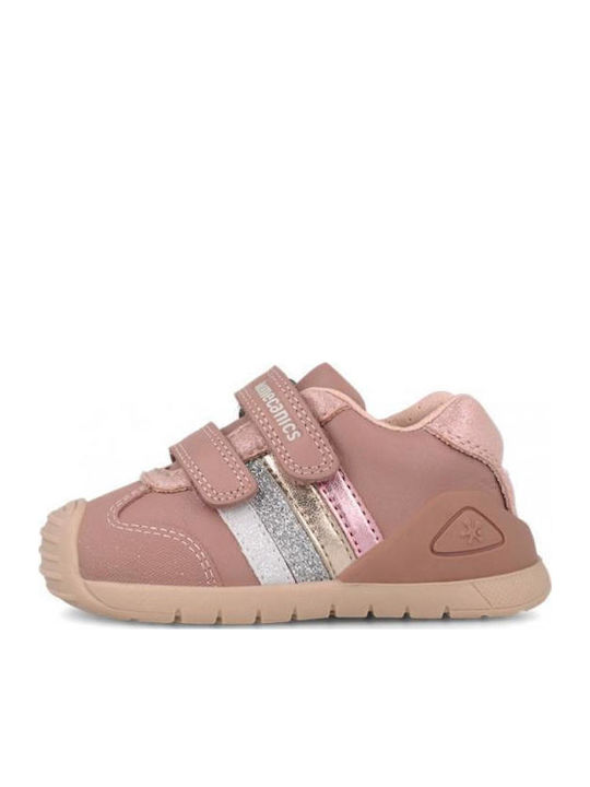 Kids Sneakers High Anatomic with Hoop & Loop Closure Pink