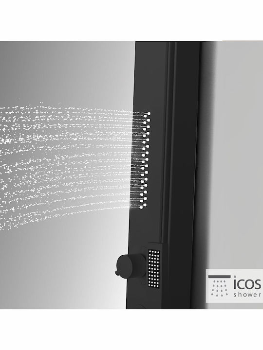 Icos Coloană de Hidromasaj Neagră