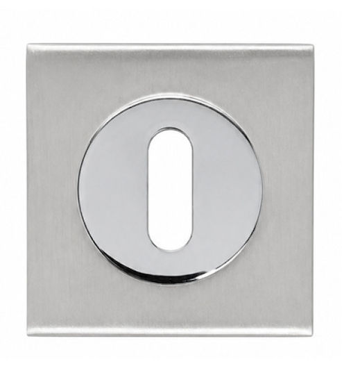 Quadratische Rosette Innentür Türknopf Metallische Aufnahme Einfach Schlüssel Schwarz