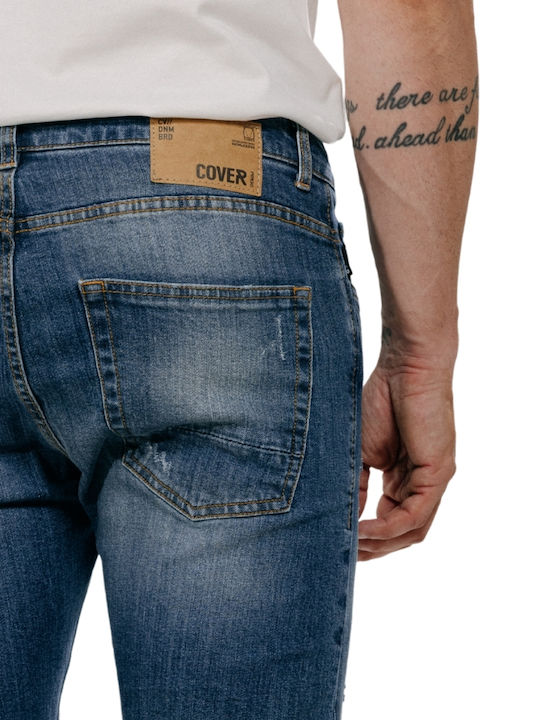Men's Elastic Blue Jeans Pants
