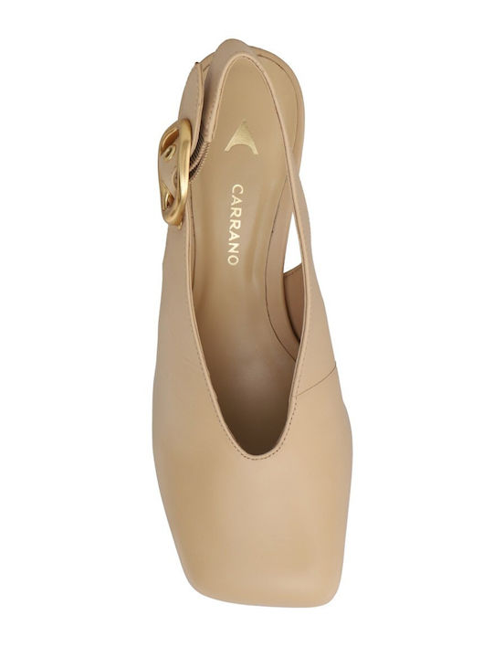 Leder Pumps Beigen