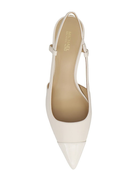 Alora Leather Heels with Mid Heel Ecru